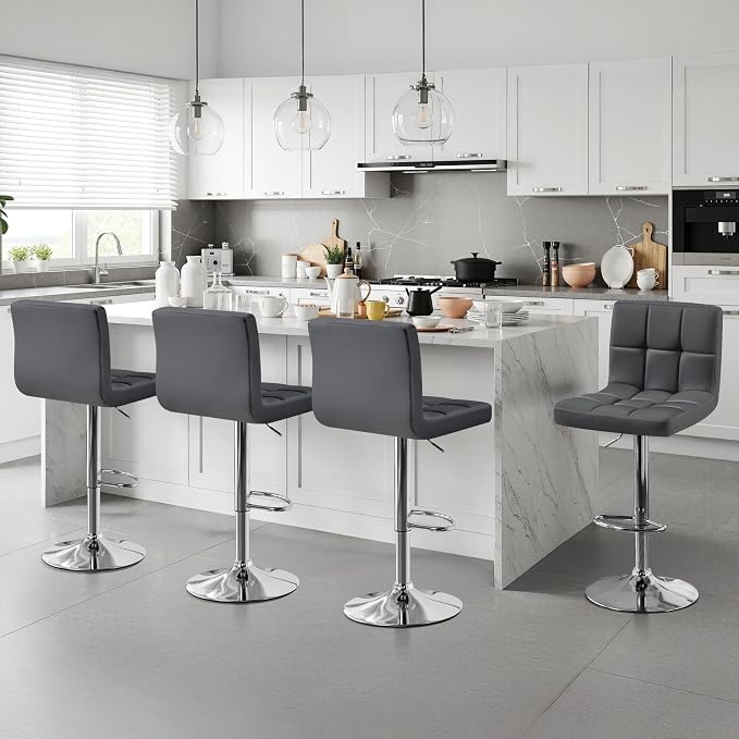Yaheetech Bar Stools Set of 4, Adjustable Swivel Barstools - Image 2