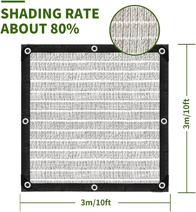 Aluminum-Shade Cloth for Garden Pergola Cover10 x10 Ft, 80% Reflective Tarp for - Image 2