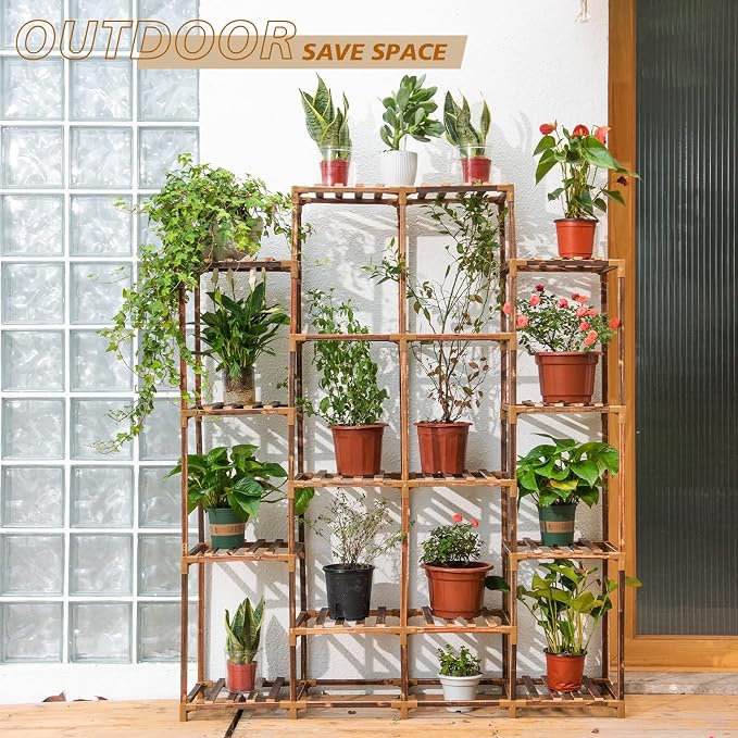 Uneedem Tall Shelf for Multiple Plants Indoor Outdoor 14 Tiers 16 Pot Holder - Image 4