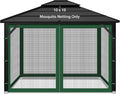 Gazebo Replacement Mosquito Netting Outdoor Universal Gazebo Canopy 4-Panels by Iheqard