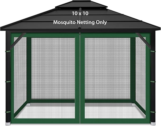 Gazebo Replacement Mosquito Netting Outdoor Universal Gazebo Canopy 4-Panels by Iheqard