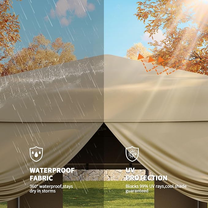 10x10 Pop Up Canopy Tent with 4 SideWalls, Easy Up Canopy with 3 Adjustable - Image 4