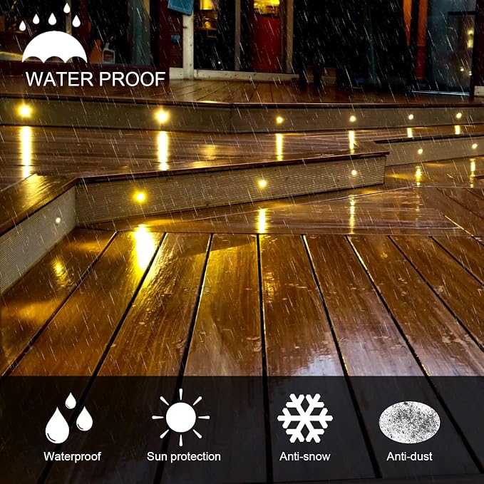 LED Deck Light Kits Warm White, Φ1.22 Recessed Step Light 16 Pack - Image 4