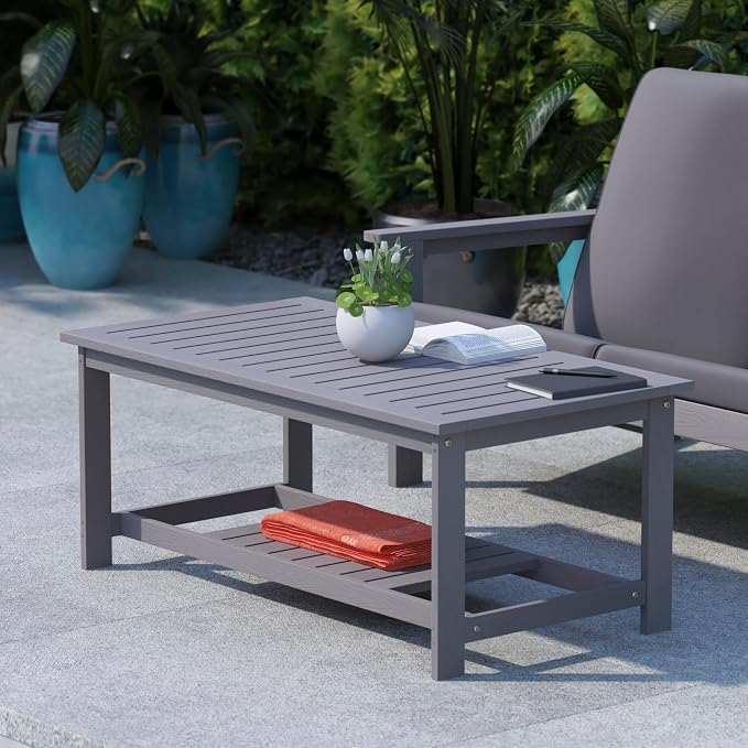 BizChair Two Tiered Commercial Grade Adirondack Coffee Table by BizChair