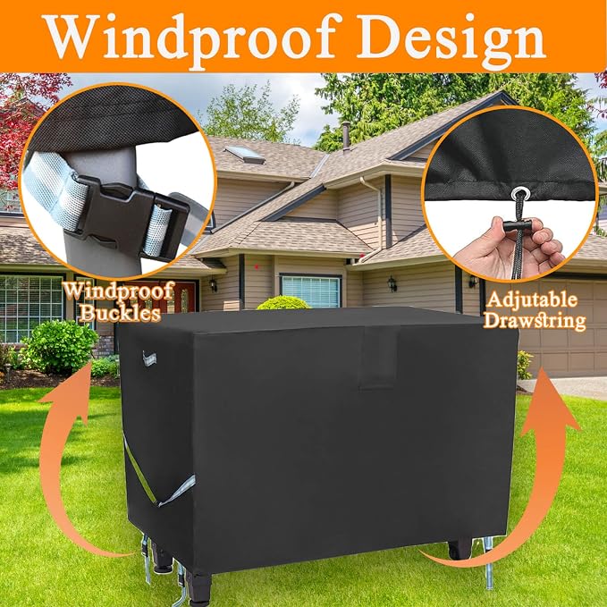 Outdoor Table Cover 55 Inch, Heavy Duty Waterproof Fabric BBQ Cart Cover - Image 5