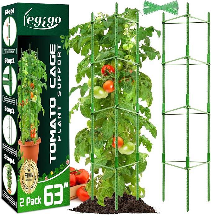 Legigo 2-Pack Tomato Cage for Garden Plant Support- Up to 63inch Garden Stakes - Image 9