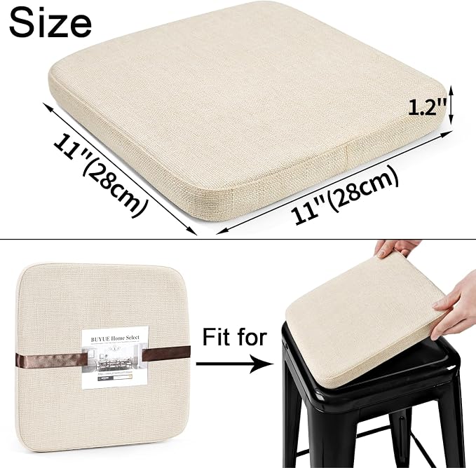 BUYUE Friendly Woven Fabric Magnetic Bar Stool Cushion 1 Piece, Enhanced - Image 4