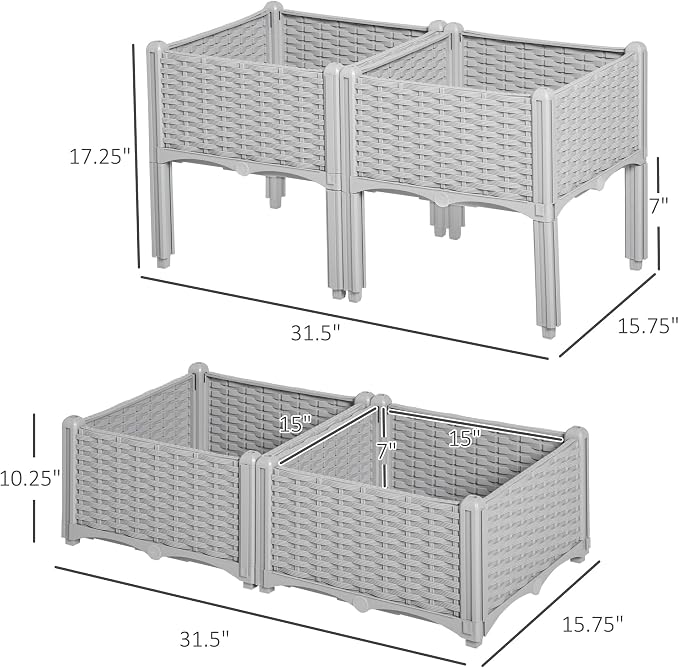 Outsunny 4 Piece Raised Garden Bed - Image 7