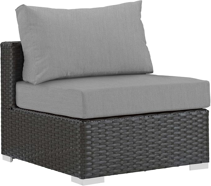 Modway EEI-1854-CHC-GRY Sojourn Wicker Rattan Outdoor Patio Sunbrella Fabric by Modway