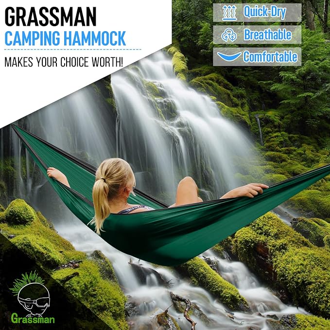 Grassman Camping Hammock Double & Single Portable Hammock - Image 8