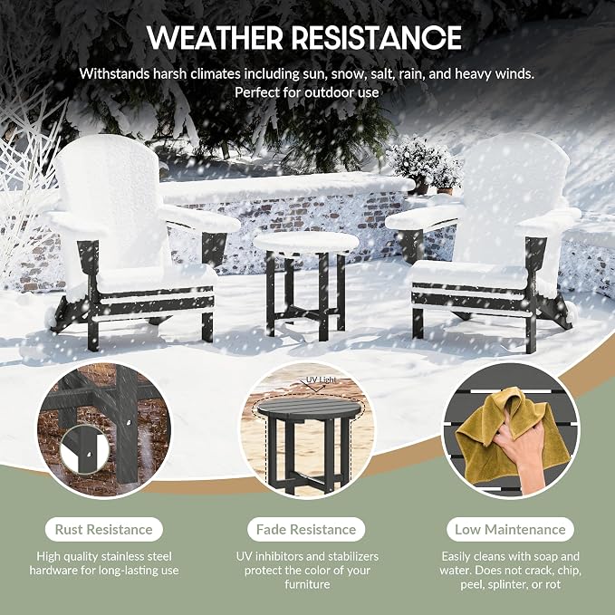 WestinTrends Dylan Adirondack Round Outdoor Side Table - Image 5