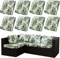 8Pcs Stretch Patio Cushion Covers Outdoor Cushion Cover, Jacquard Stretch by dreahoteztil