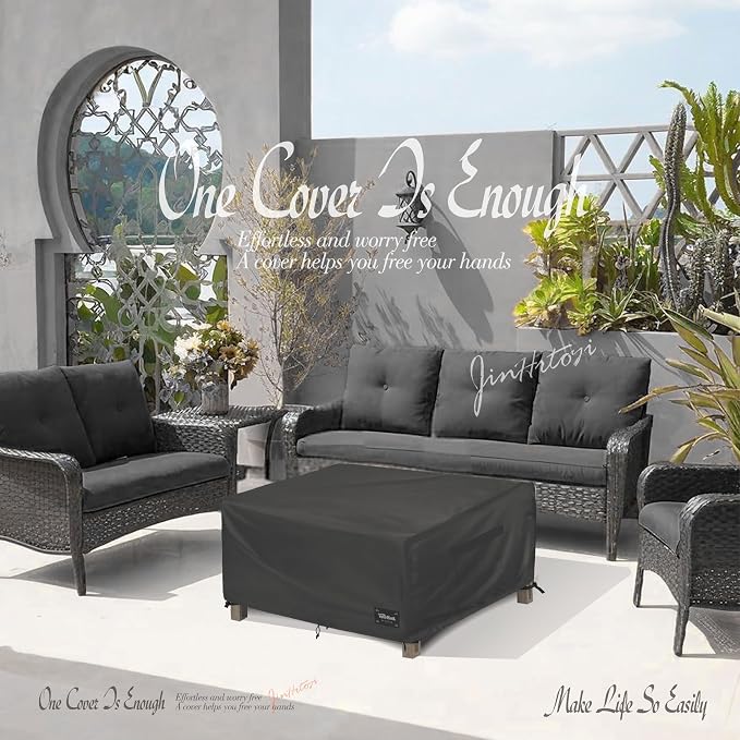 JinHrtoyi Patio Square Table Cover, 22Wx22Dx18H Inches 100% Waterproof Heavy - Image 7