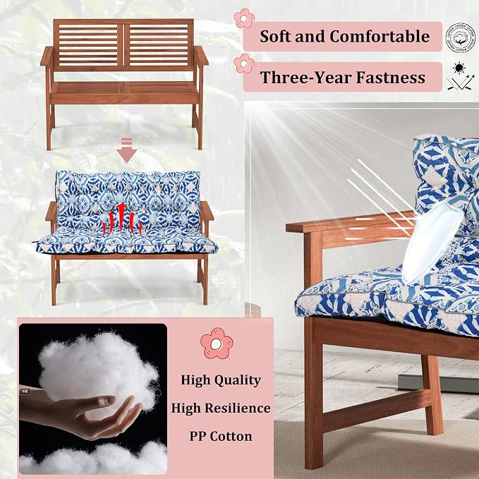 2-3 Seat Swing Replacement Cushion, Outdoor Bench Cushions - Image 2