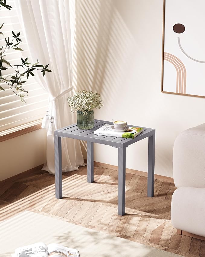 Crestlive Products Aluminum Outdoor Side Table, Rectangular End Table, Easy - Image 7