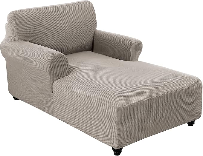 FantasDecor Chaise Lounge Cover Stretch Chair Lattice Slipcover by FantasDecor