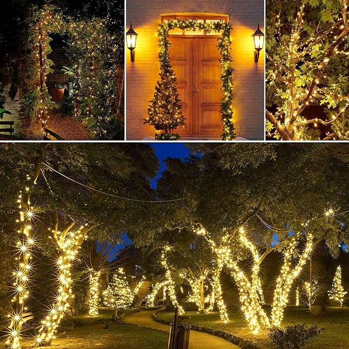 Joomer Solar Christmas Lights Outdoor, 2 Pack Total 144FT 400 LED 8 Modes - Image 5