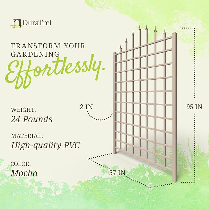 Dura-Trel Winchester 57 x 95 Inch PVC Vinyl Outdoor Garden Patio Trellis - Image 9