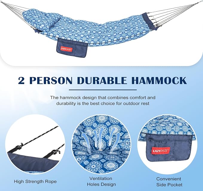 Lazy Daze Hammocks Deluxe 12 FT Tufted Hammock - Image 4