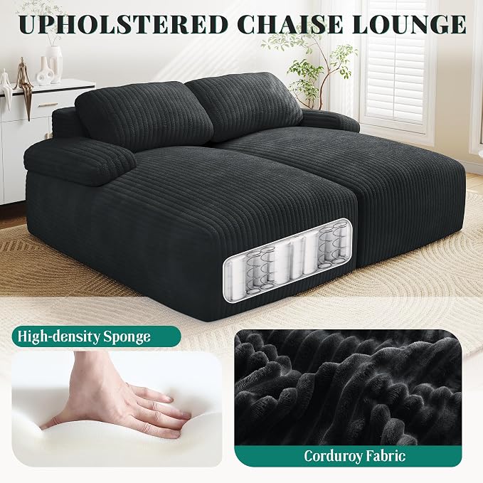 YITAHOME 80" Oversized Double Chaise Lounge, Upholstered Cloud Sofa - Image 3
