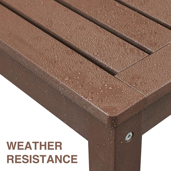 Psilvam Knight Bench Set of 2, Two Person Outdoor Poly Lumber Patio Backless - Image 4