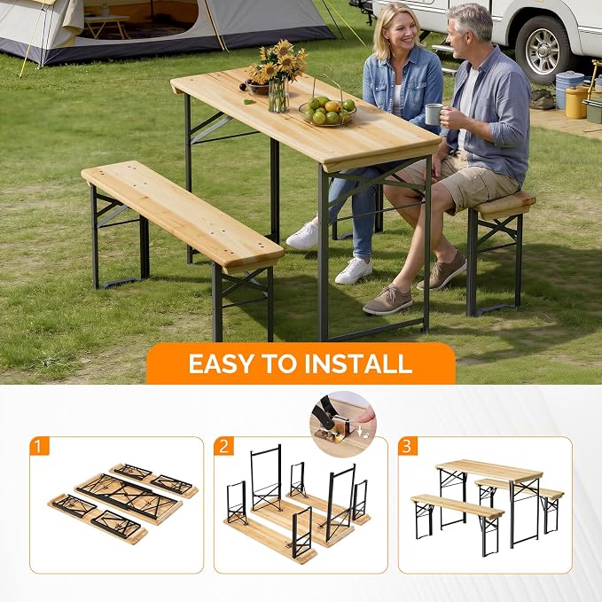VINGLI 45 Inch Folding Picnic Tables - Image 5