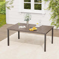 VICLLAX Outdoor Table for 6, Metal Patio Dining Table by HOME