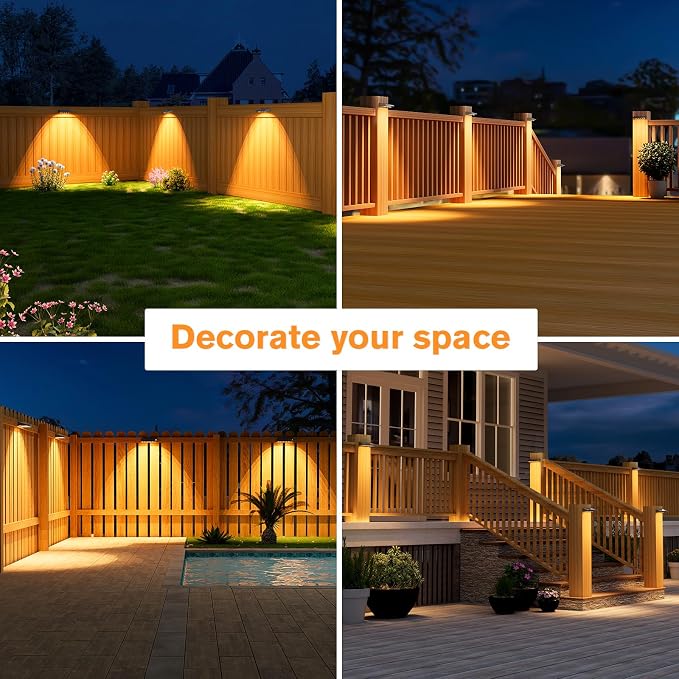 VOLISUN Solar Fence Lights Outdoor Waterproof IP65, 16 Pack Fence Lights Solar - Image 2