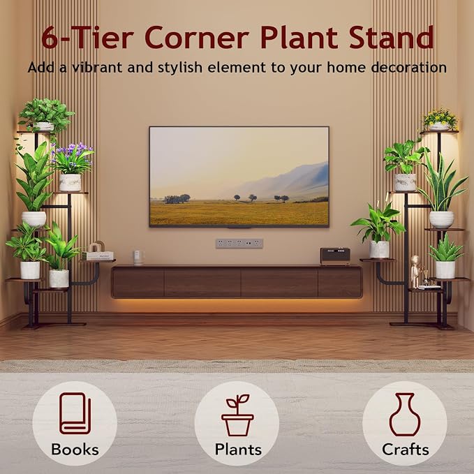 Corner Plant Stand with Grow Light - Image 2