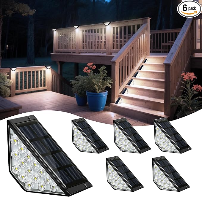 Solar Step Lights for Outside, Solar Stair Lights Outdoor Waterproof, Deck Step by Unknown