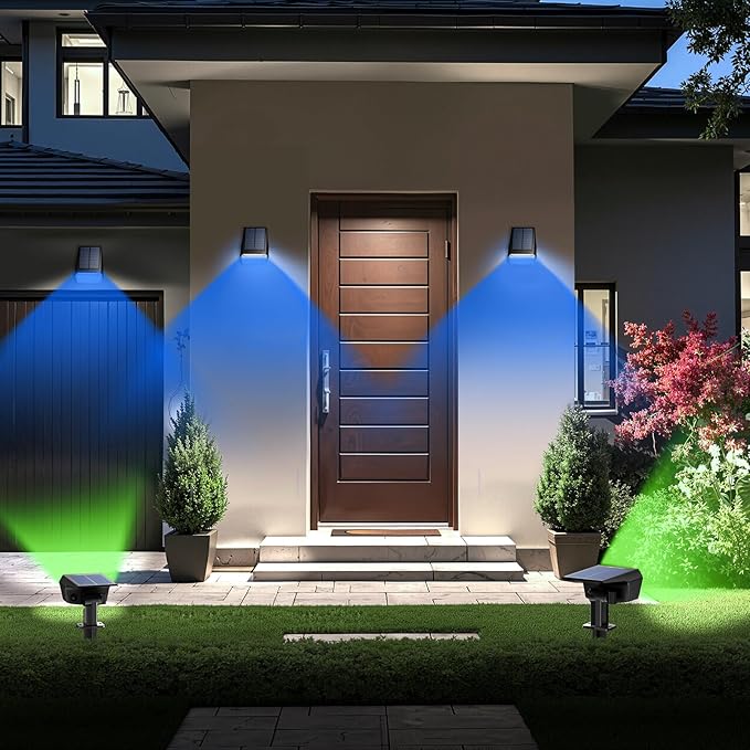 TECKNET Solar Color Changing Lights, 7 Lighting Modes Solar Spot Lights Outdoor - Image 6