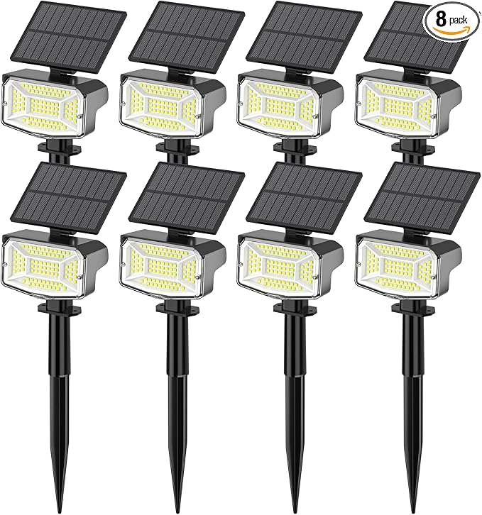 Solar Spot Lights Outdoor, 92 LEDs Landscape Lighting by FratinkSolarLights