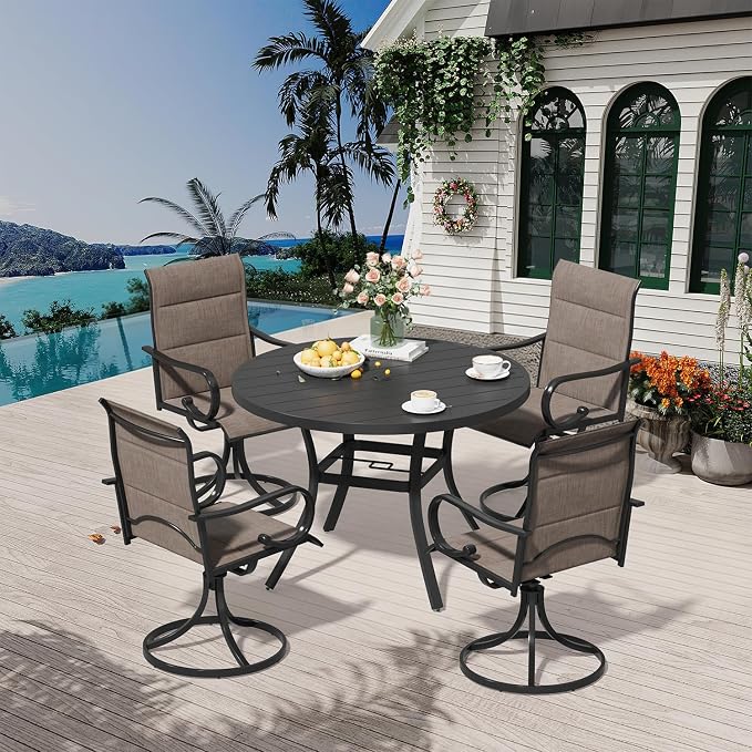 MELLCOM 42'' Round Outdoor Dining Table - Image 3