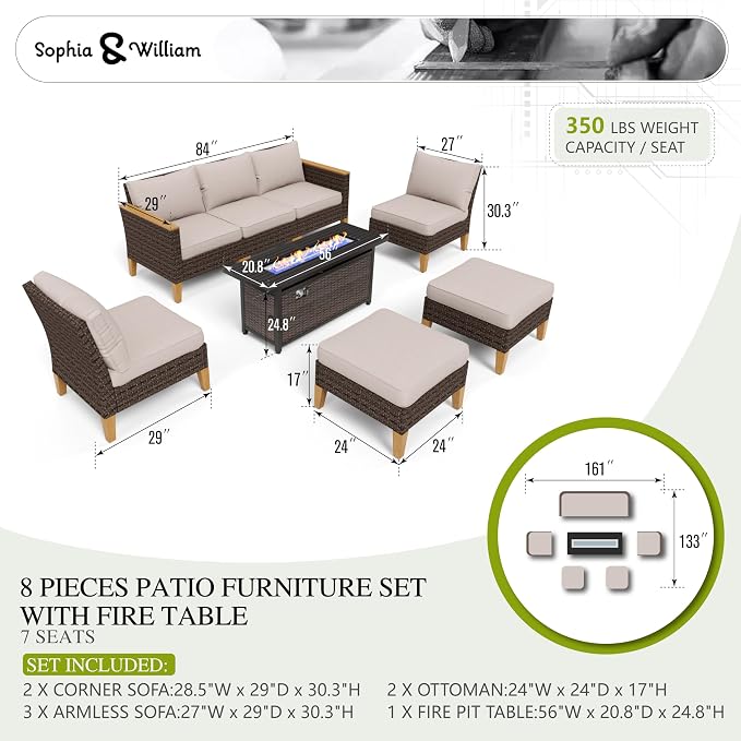 Sophia & William Patio Furniture Set - Image 7