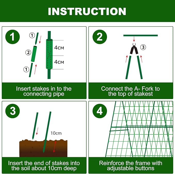2 Packs 48" x 48" Foldable Cucumber Trellis - Image 5