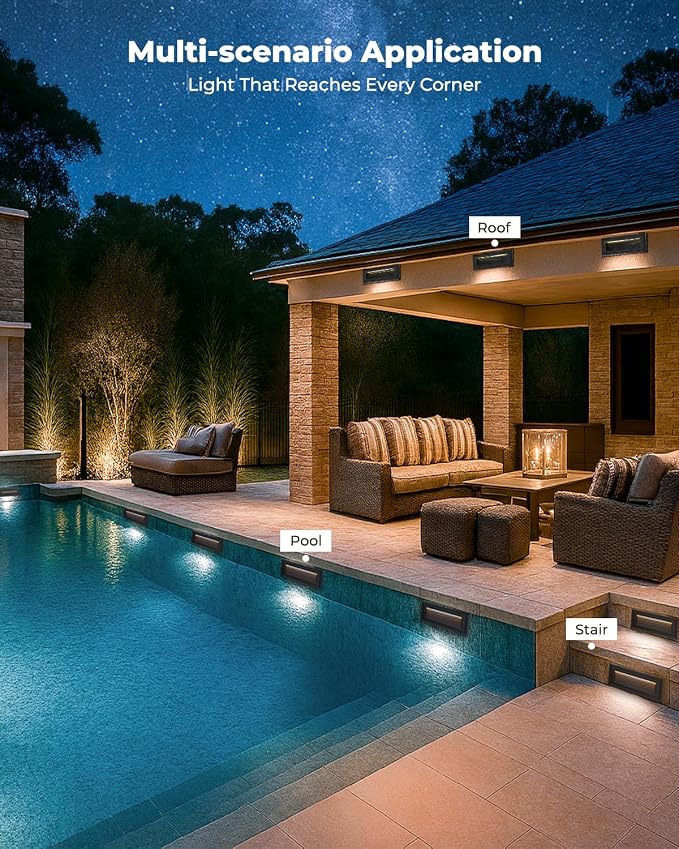 9 Inch Low Voltage Step Lights Outdoor, 12V 5W LED Landscape Stair Lights - Image 8