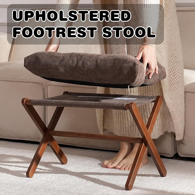 Ottoman Foot Rest- Bamboo Folding Stool, Foot Stools Small Ottman - Image 7