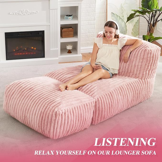 Hobestluk Big Bean Bag Lounger Chairs Large Beanbag Chair - Image 3