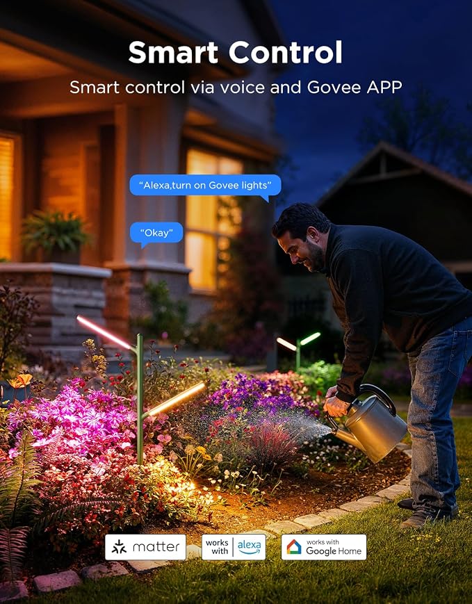 Govee Outdoor Garden Lights 2 Pack, RGBWWIC Smart LED Pathway Lights - Image 8