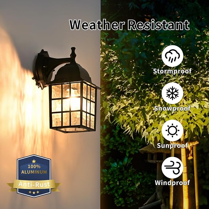 Outdoor Wall Light Fixtures Waterproof Exterior Sconce Lights Anti-Rust - Image 2
