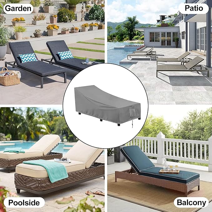 OutdoorLines Outdoor Waterproof Patio Chaise Lounge Chair Cover - Image 7