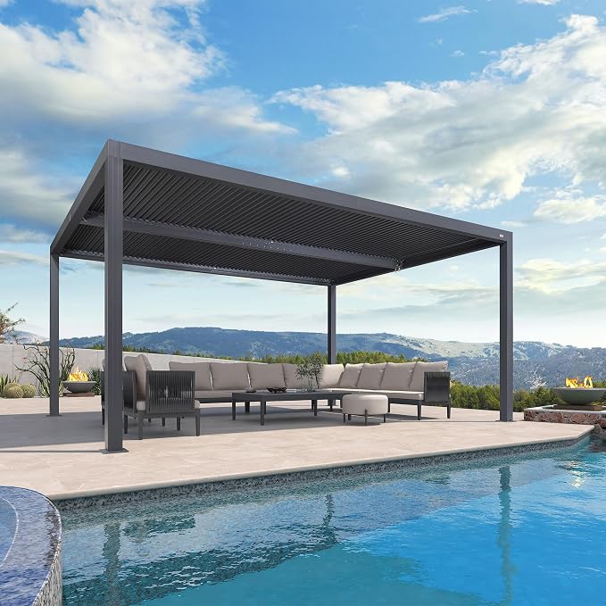 PURPLE LEAF LED Louvered Pergola 94AS 12'x 16' Full Aluminum Frame and - Image 2