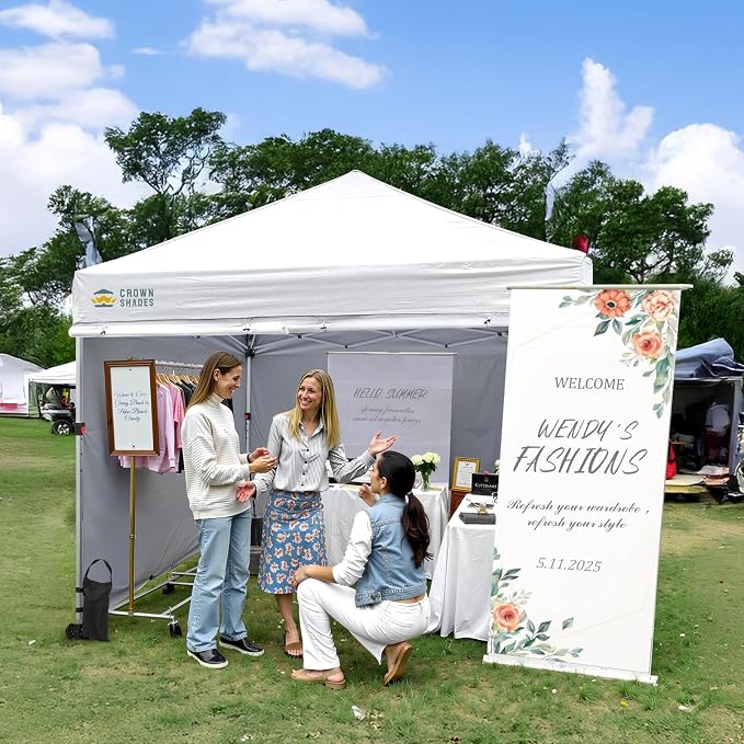 CROWN SHADES 10x10 Pop Up Canopy Tent Instant Commercial 1-Person Setup - Image 2