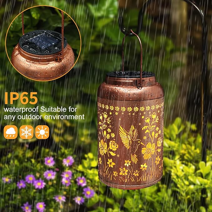 Solar Lanterns Outdoor Waterproof Hummingbird Garden Decor Gifts - Image 5