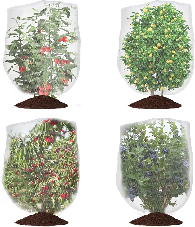 Bird Netting for Garden Protection, CANAGROW 4 Pack Garden Plant Mesh Netting by CANAGROW