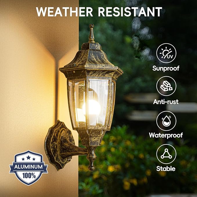 EMART Dusk to Dawn Outdoor Porch Light, Exterior Anti-Corrosion, Waterproof - Image 2