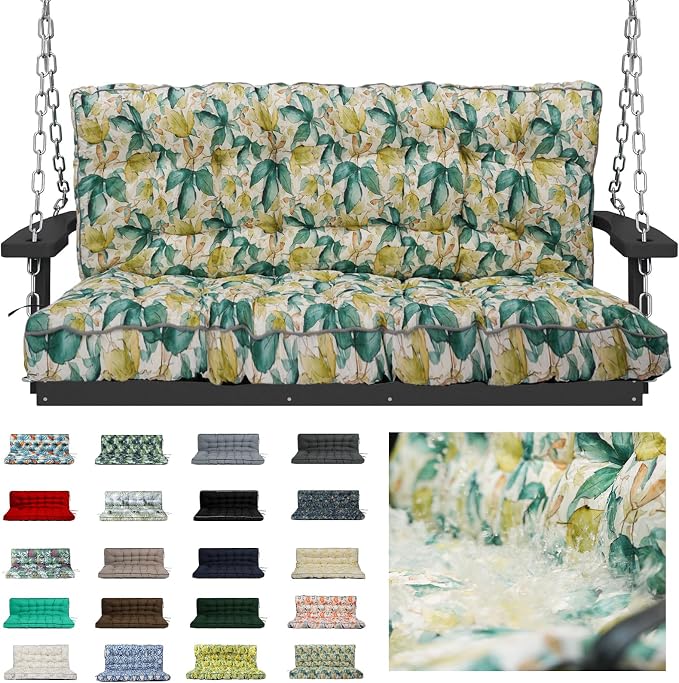 Waterproof Porch Swing Cushion Replacement, 2–3 Seat Swing Seat Cushion by RUFXIEZW
