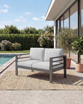 AECOJOY Aluminum Patio Furniture Loveseat, Modern Outdoor Furniture by AECOJOY