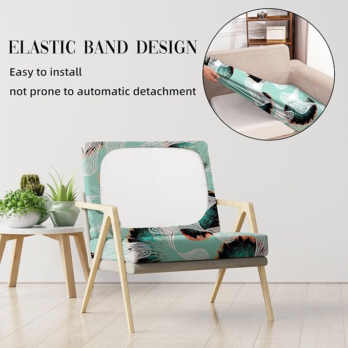 8Pcs Outdoor Cushion Covers, Patio Cushion Covers, Stretch Elastic Slipcovers - Image 5