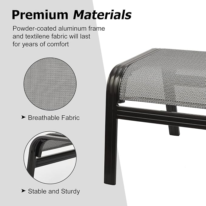 Patio Ottomans Outdoor Foot Rest Aluminum Patio Footstool Samll Seat Wicker - Image 4